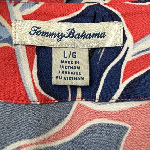 Tommy Bahama Coral and Blue Clara Oasis Floral Midi Dress - Picture 2 of 6